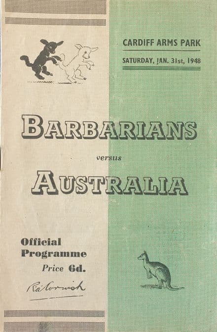 Barbarians v Australia (1948, Jan 31st)