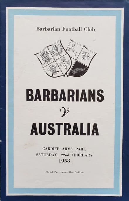 Barbarians v Australia (1958, Feb 22nd)