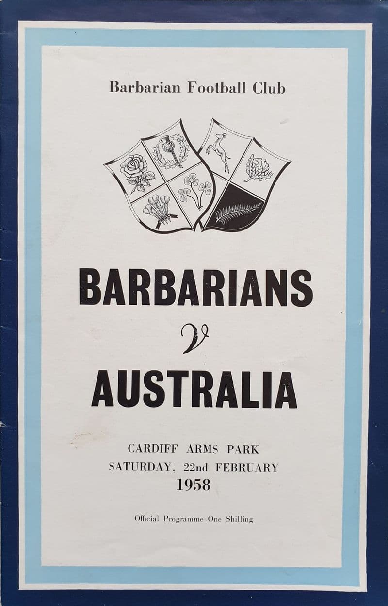 Barbarians v Australia (1958, Feb 22nd)
