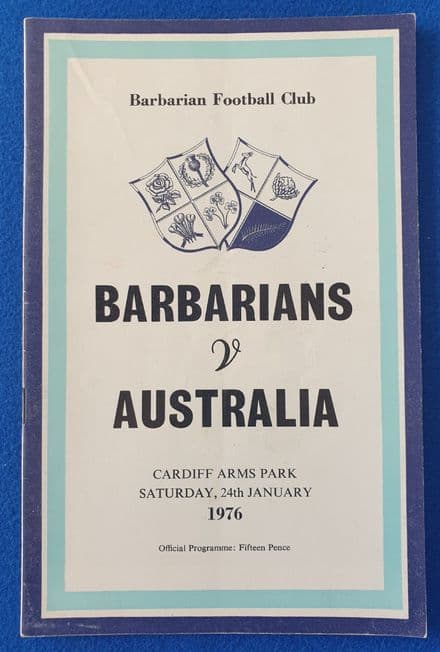Barbarians v Australia (1976, Jan 24th) V Good