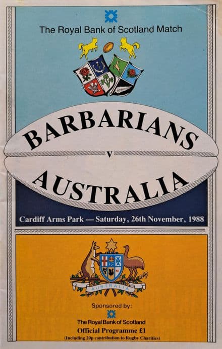 Barbarians v Australia (1988, Nov 26th)