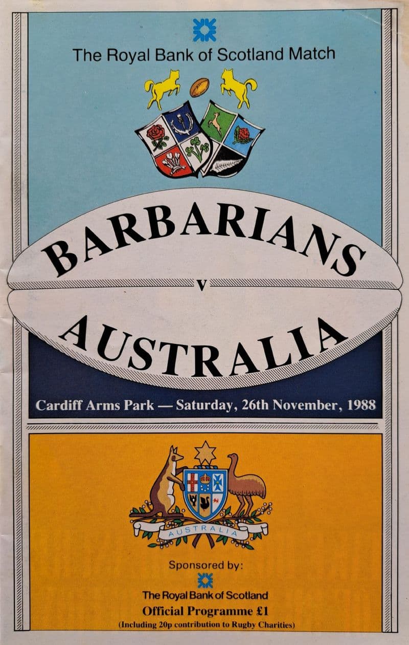 Barbarians v Australia (1988, Nov 26th)