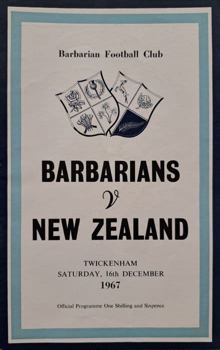 Barbarians v New Zealand (1967, Dec 16th)