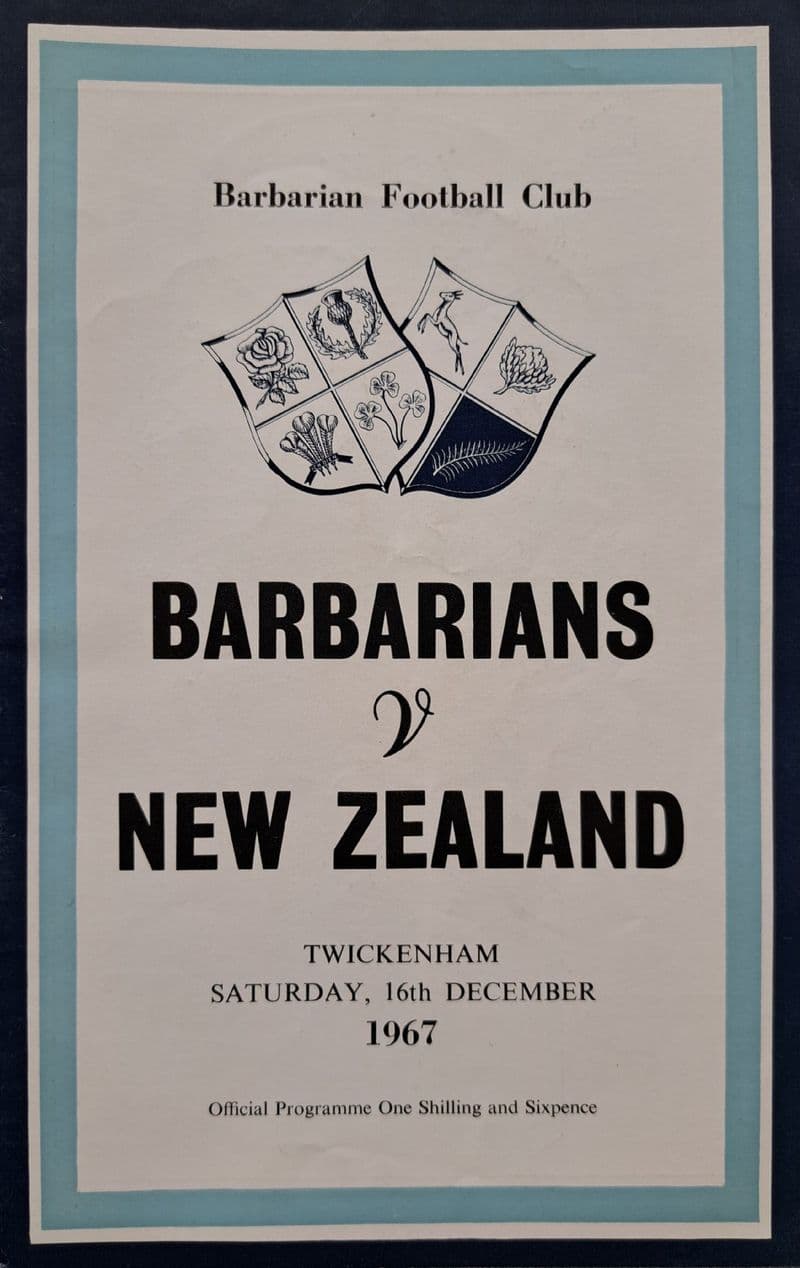 Barbarians v New Zealand (1967, Dec 16th)