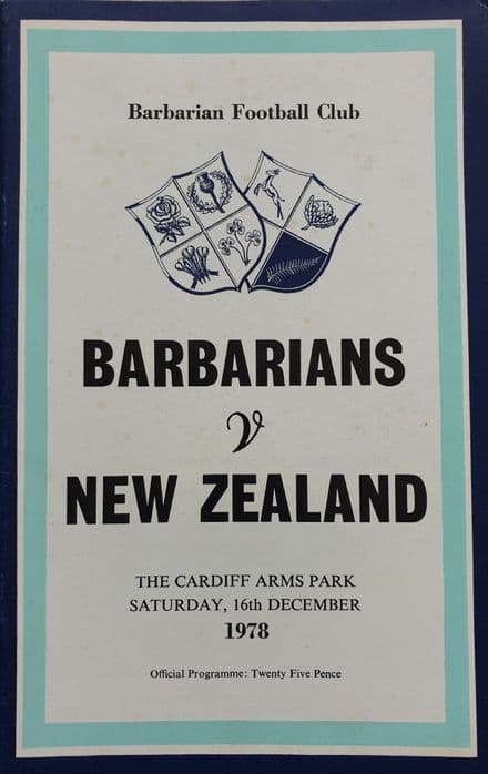 Barbarians v New Zealand (1978, Dec 16th) Good Copy