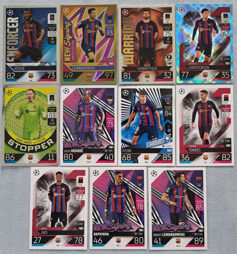 Barcelona, Match Attax Cards x 11 (2022-23)