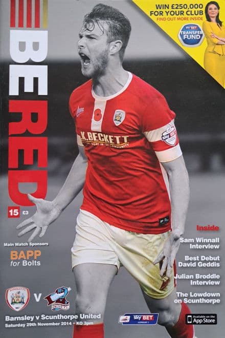 Barnsley v Scunthorpe, SkyBet Lge 1 (2014, Nov 29th)