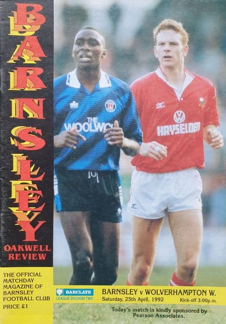 Barnsley v Wolves, Div 2 (1992, Apr 25th)