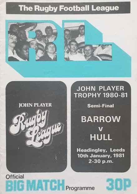 Barrow v Hull, John Player Trophy SF (1981, Jan 10th)