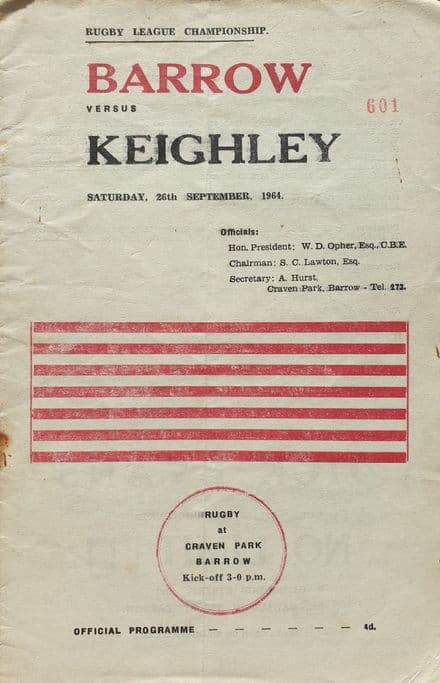 Barrow v Keighley, (1964, Sep 26th)