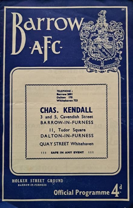 Barrow v Walsall, Div 4 (1959, Jan 31st)