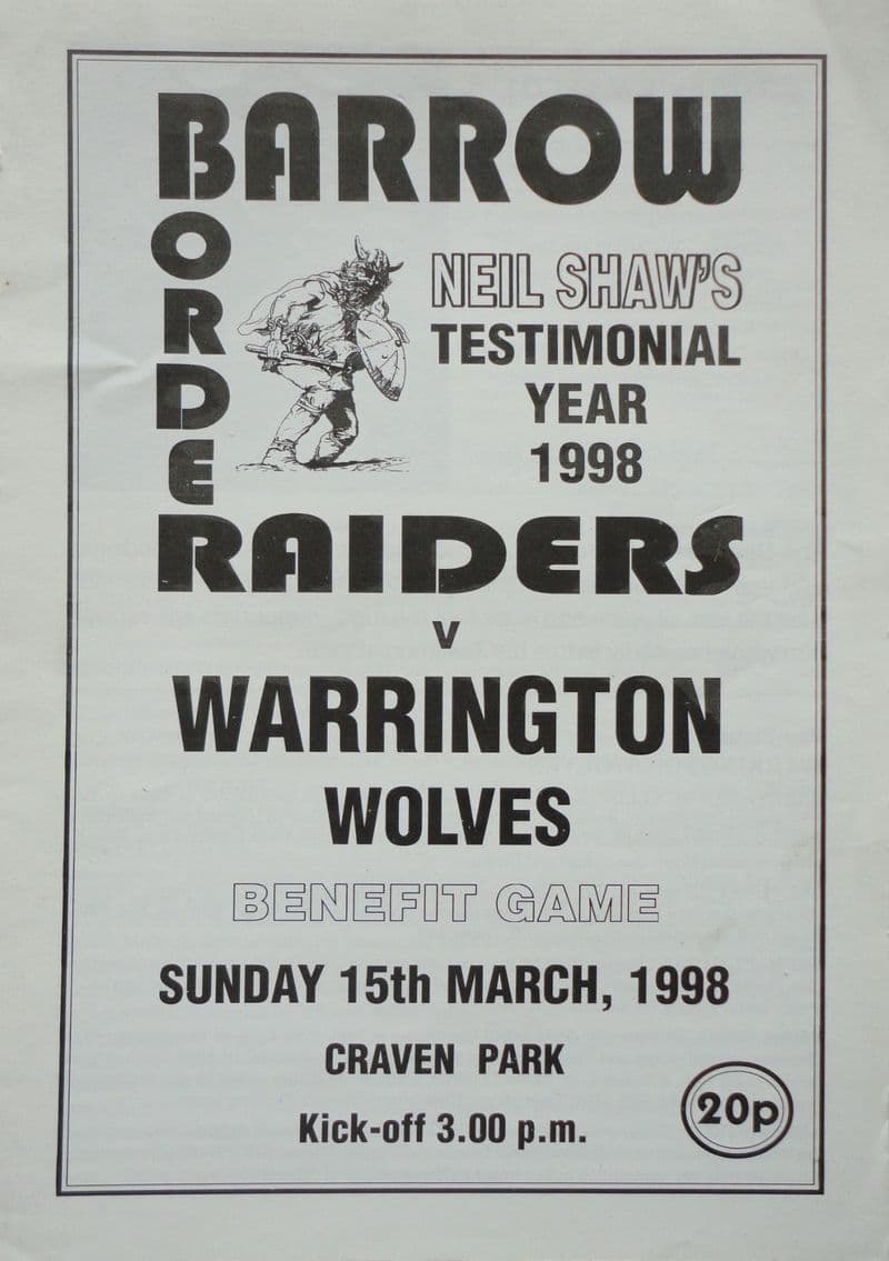 Barrow v Warrington, Neil Shaw Benefit Game (1998, Mar 15th)
