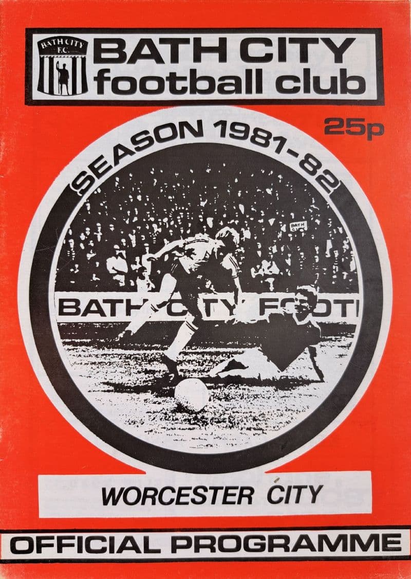 Bath City v Worcester City, Alliance Prem (1981, Nov 25th) plus Team Sheets