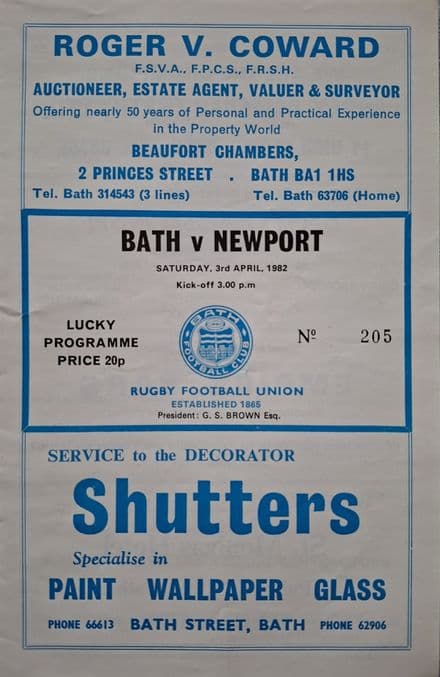 Bath v Newport (1982, Apr 3rd)
