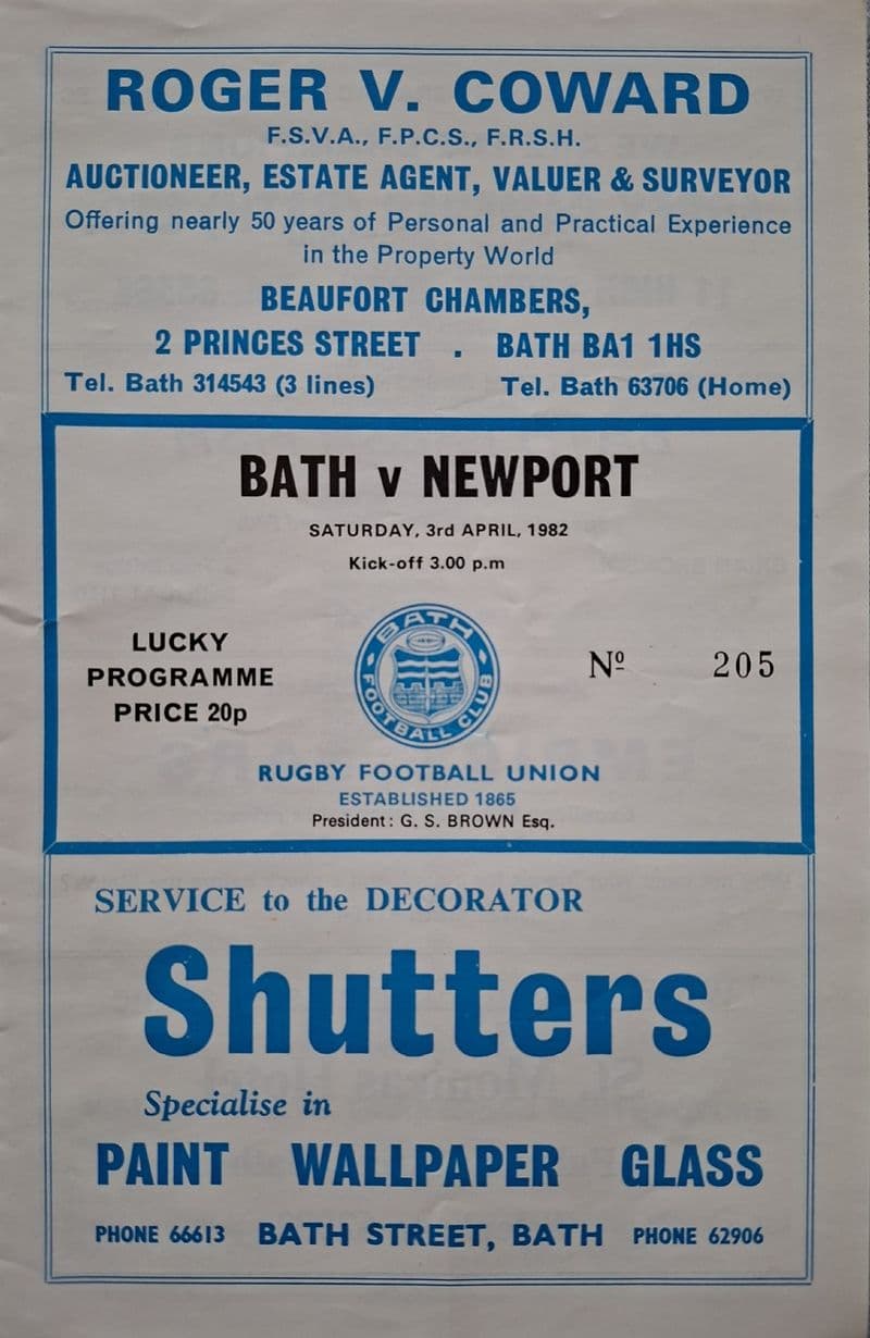 Bath v Newport (1982, Apr 3rd)