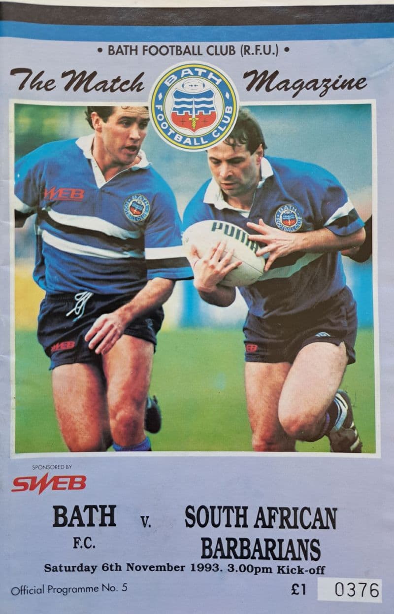 Bath v South African Barbarians (1993, Nov 6th)