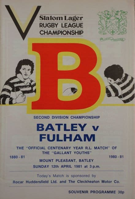 Batley v Fulham (1981, Apr 12th)