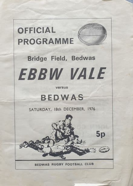 Bedwas v Ebbw Vale (1976, Dec 18th)