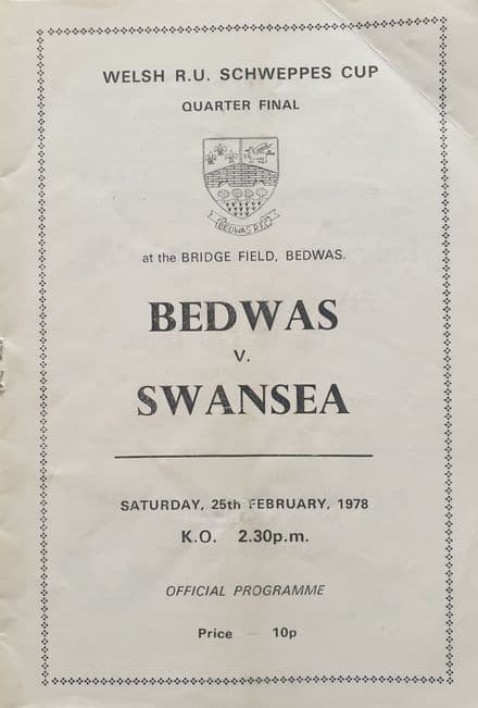 Bedwas v Swansea (1978, Feb 25th)