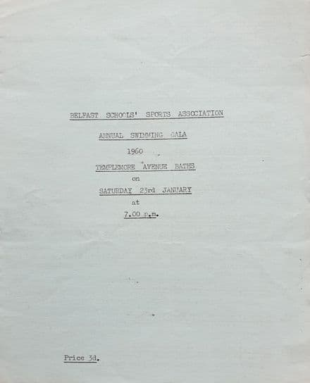 Belfast Schools Annual Swimming Gala (1960, Jan 23rd)