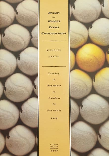 Benson & Hedges Championship Programme (1988, Nov 8th-13th) & MEDIA PACK