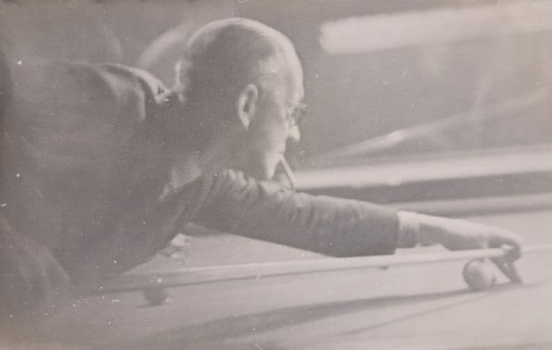 Billiards Player with Cigarette Postcard (Postally Un-used)