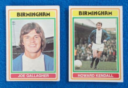 Birmingham City, Topps Cards x 2 (1975-76)