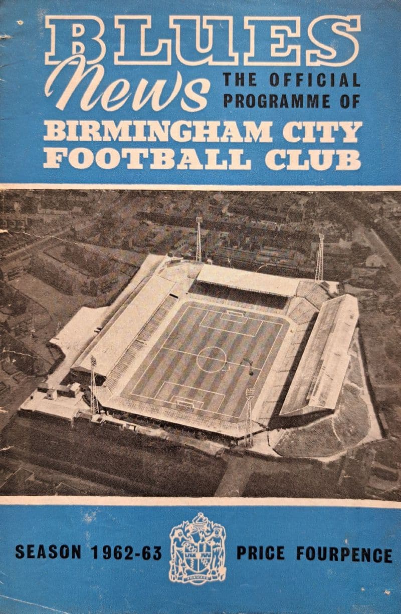 Birmingham City v Leyton Orient, Div 1 (1962, Aug 25th)