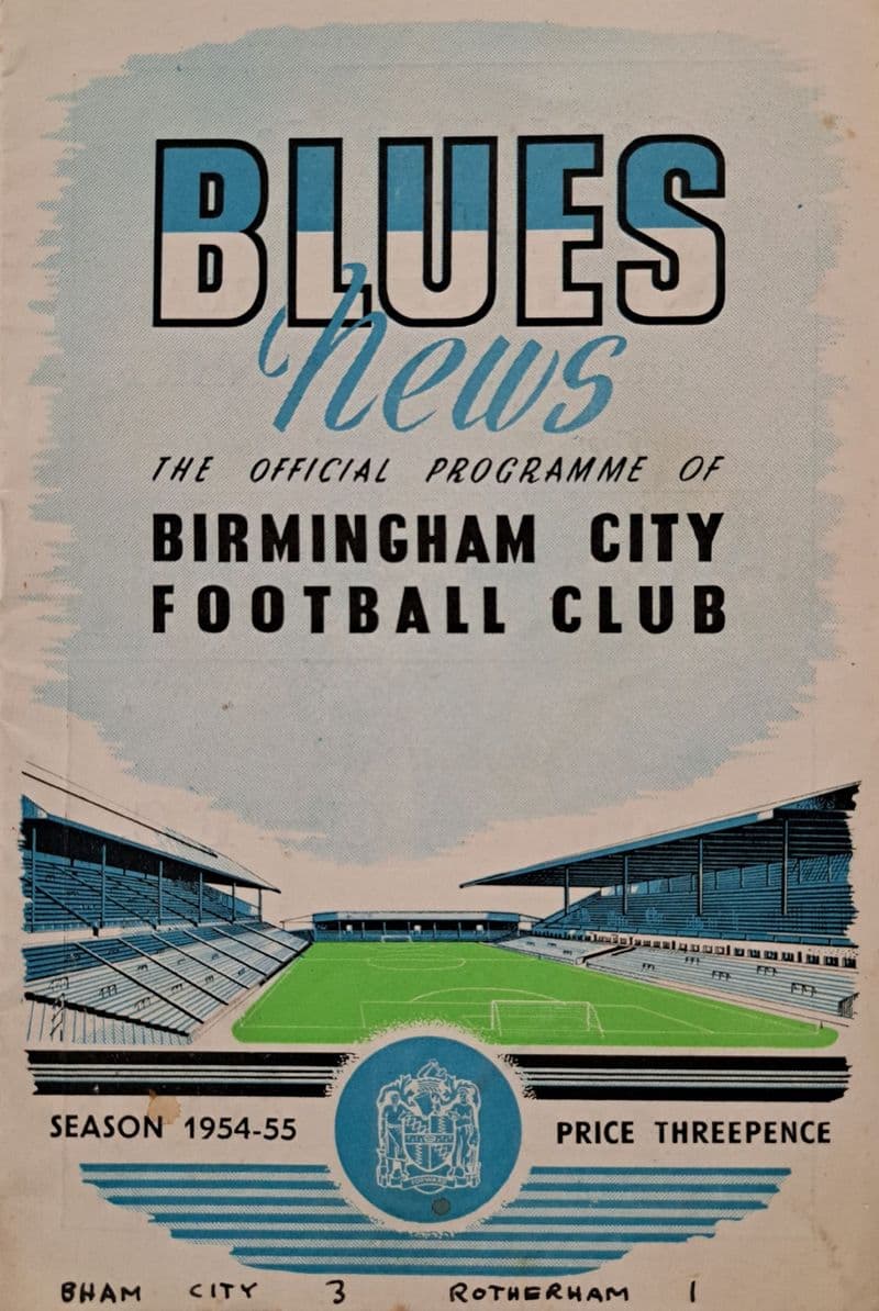 Birmingham City v Rotherham, Div 2 (1954, Aug 28th)