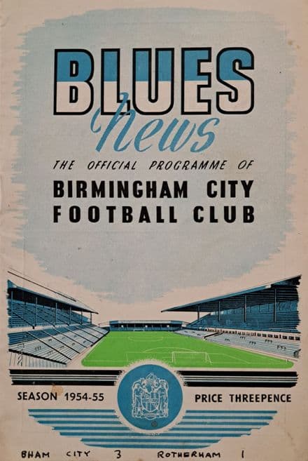 Birmingham City v Rotherham, Div 2 (1954, Aug 28th)