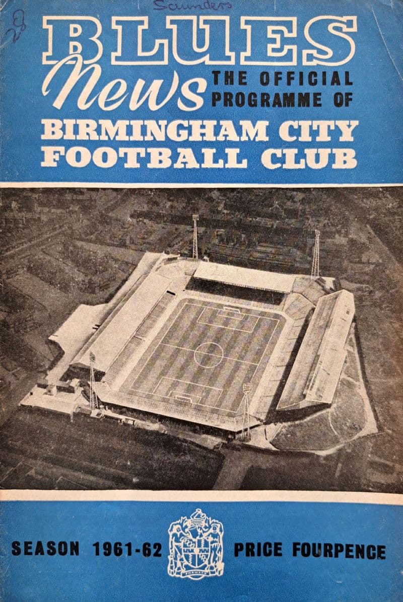 Birmingham City v Sheffield Wednesday, Div 1 (1961, Dec 23rd)