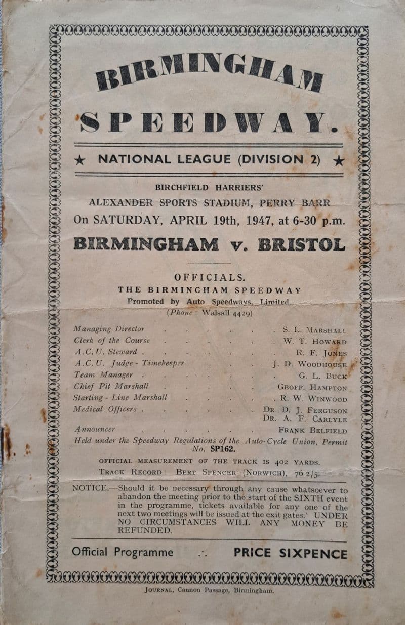 Birmingham v Bristol (1947, Apr 19th)