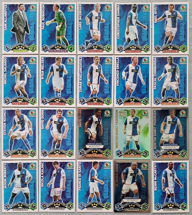 Blackburn Rovers, Match Attax Cards x 20 (2009-10)