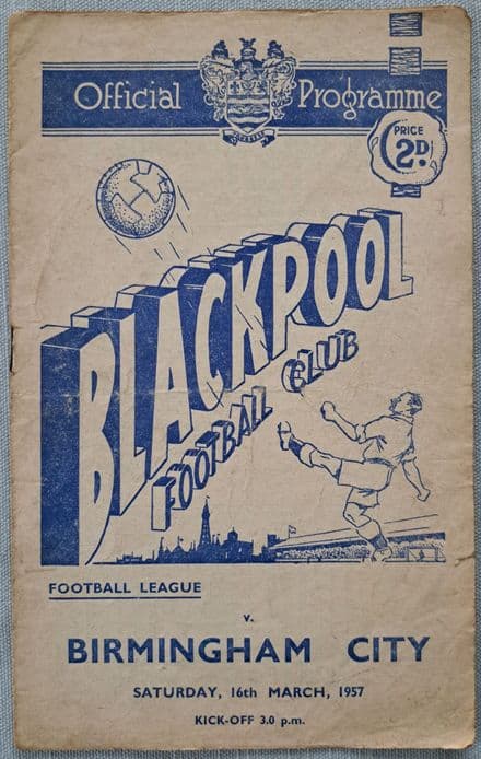 Blackpool v Birmingham City, Div 1 (1957, Mar 16th)