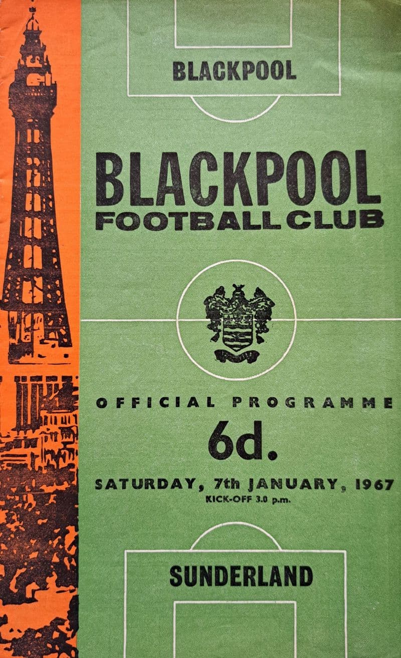 Blackpool v Sunderland, Div 1 (1967, Jan 7th)