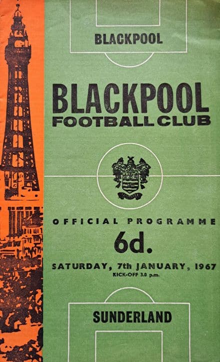 Blackpool v Sunderland, Div 1 (1967, Jan 7th)