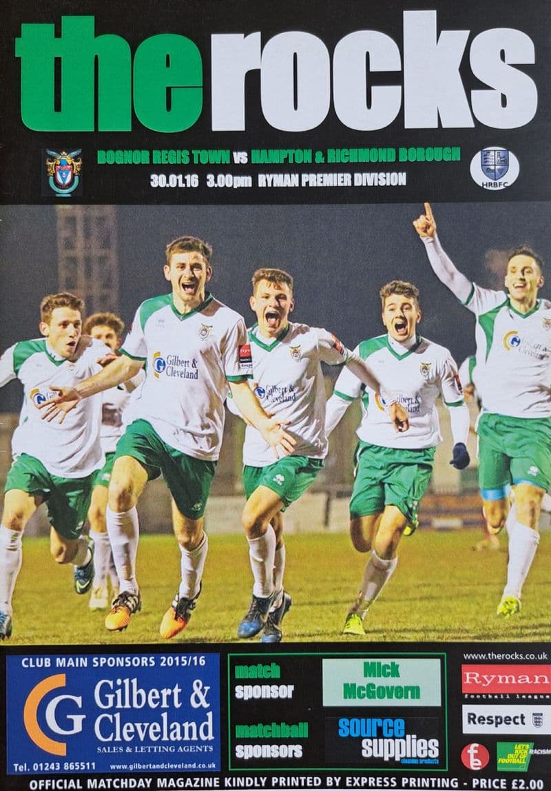 Bognor Regis v Hampton & Richmond, Ryman Prem Lge (2016, Jan 30th)