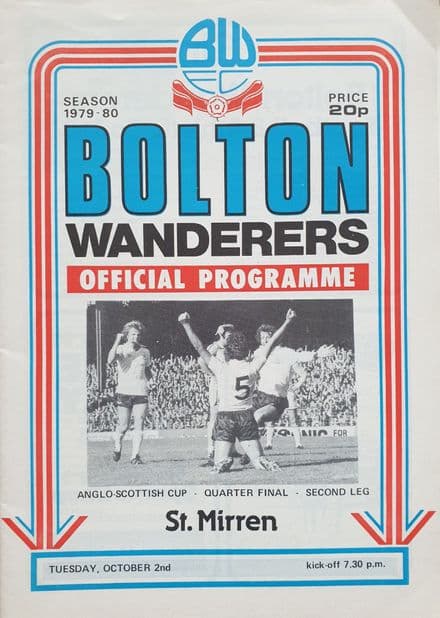 Bolton v St Mirren, Anglo-Scottish Cup (1979, Oct 2nd)