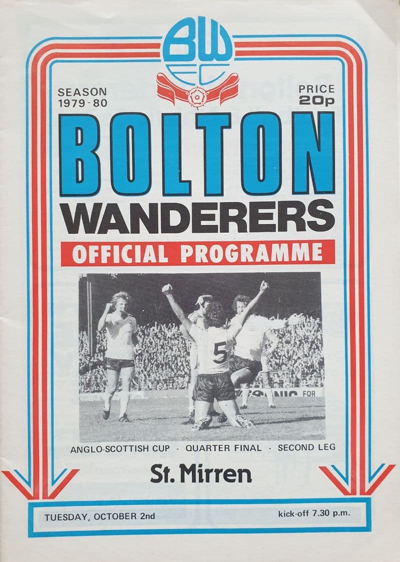 Bolton v St Mirren, Anglo-Scottish Cup (1979, Oct 2nd)