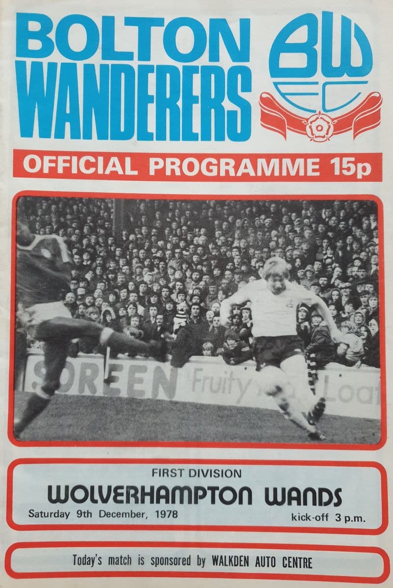 Bolton Wanderers v Wolves, Div 1 (1978, Dec 9th)