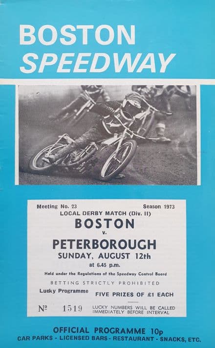 Boston v Peterborough (1973, Aug 12th)
