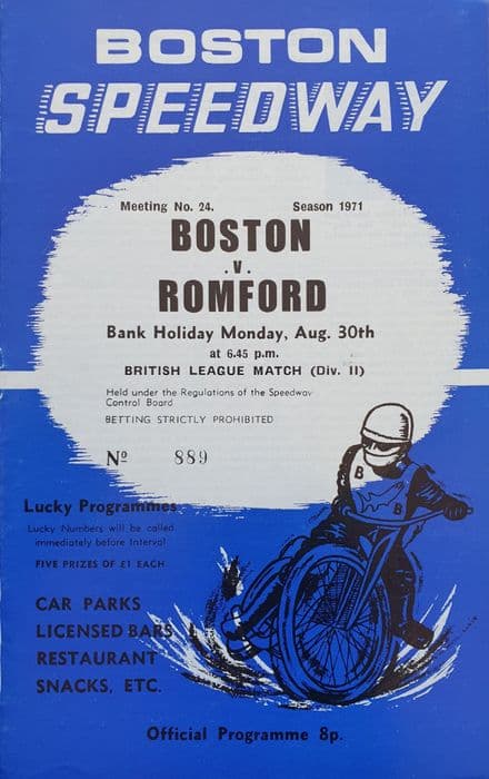 Boston v Romford (1971, Aug 30th)