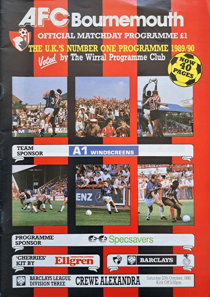 Bournemouth v Crewe, Div 3 (1990, Oct 20th)