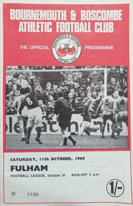 Bournemouth v Fulham, Div 3 (1969, Oct 11th)