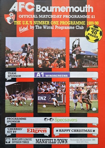 Bournemouth v Mansfield, Div 3 (1990, Dec 26th)