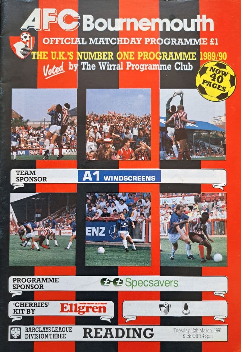 Bournemouth v Reading, Div 3 (1991, Mar 12th)