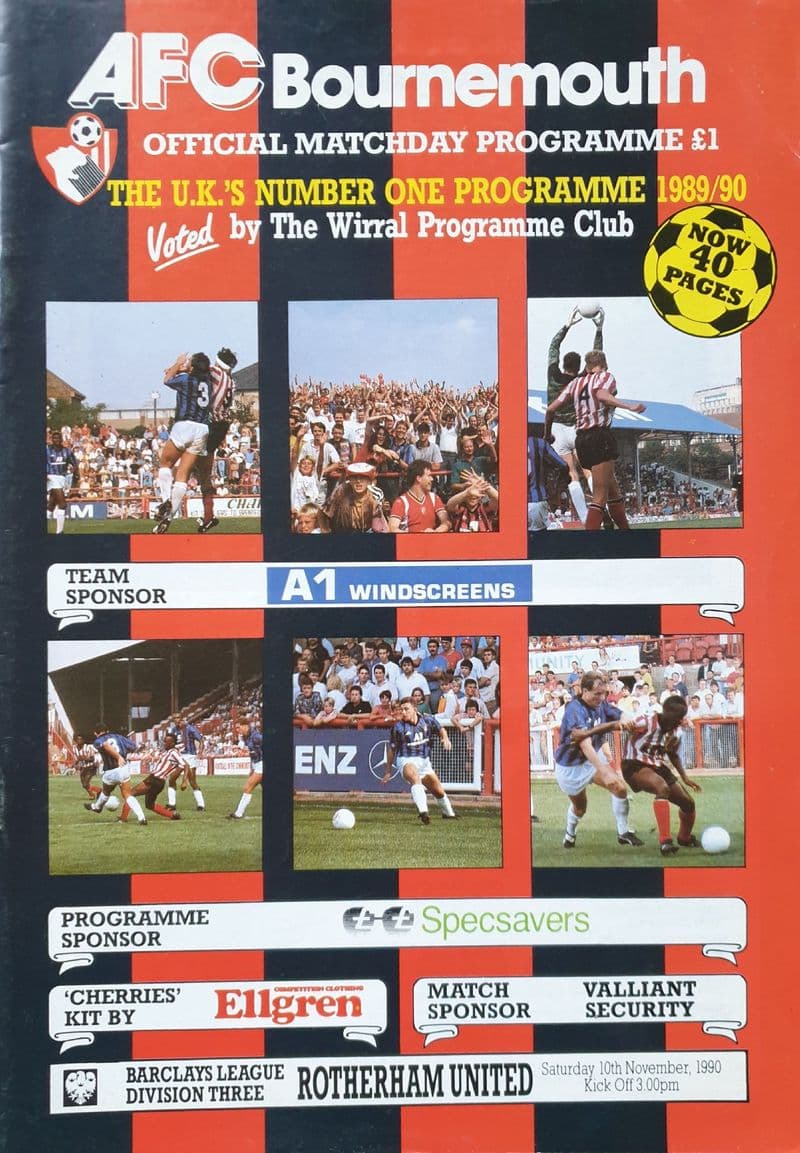 Bournemouth v Rotherham, Div 3 (1990, Nov 10th)
