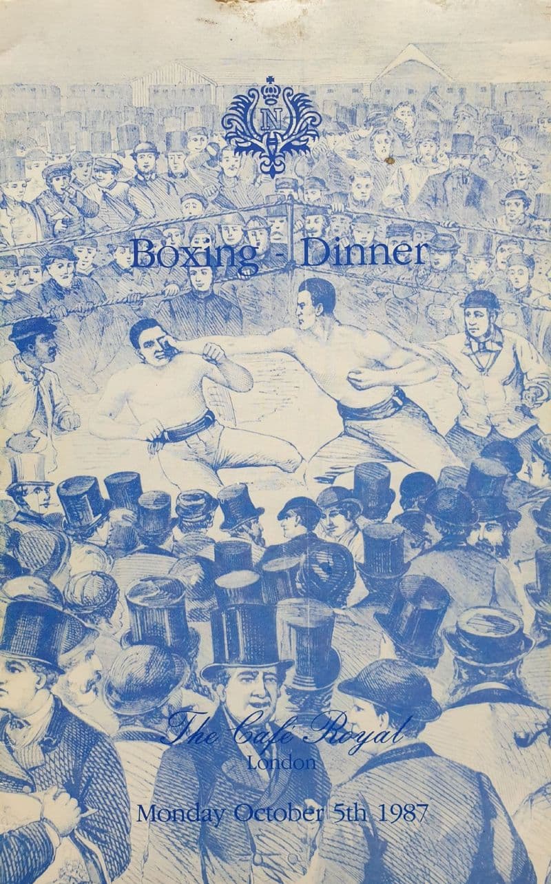 Boxing Dinner, Cafe Royal (1987, Oct 5th)