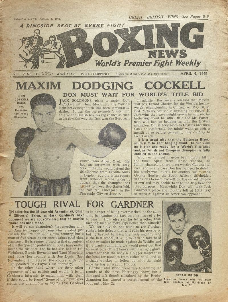 Boxing News Vol 07 No 14 (1951, Apr 4th)