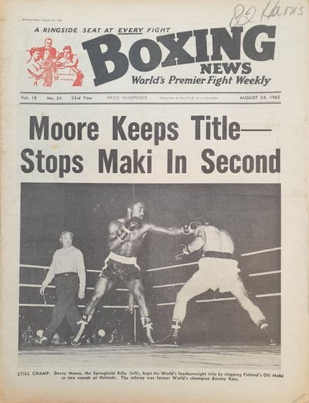 Boxing News Vol 18 No 34 (1962, Aug 24th)